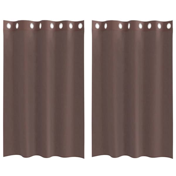 vidaXL Voilegardiner med grommets 2 stk brun 140x175 cm