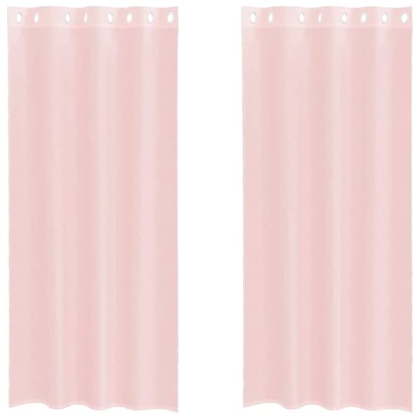 vidaXL Voileeverhot läpiviennillä 2 kpl vaaleanpunainen 140x245 cm