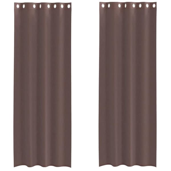 vidaXL Voilegardiner med grommets 2 stk brun 140x300 cm