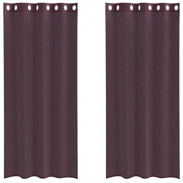 vidaXL Voile gardiner med genomföringar 2 st lila 140x245 cm