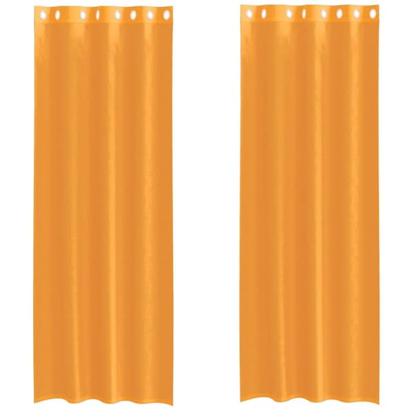 vidaXL voile-gardiner med øskner 2 stk. 140x260 cm orange