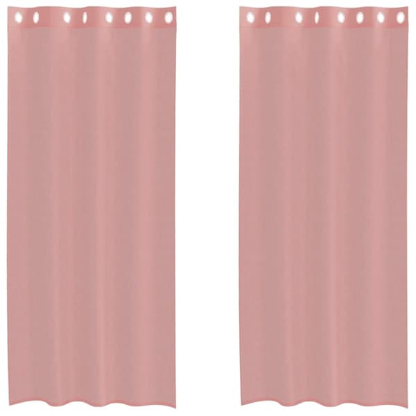 vidaXL Voile gardiner med genomföringar 2 st rosa 140x225 cm