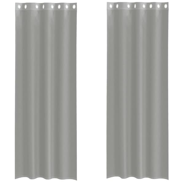 vidaXL Voilegardiner med grommets 2 stk lysegrå 140x260 cm