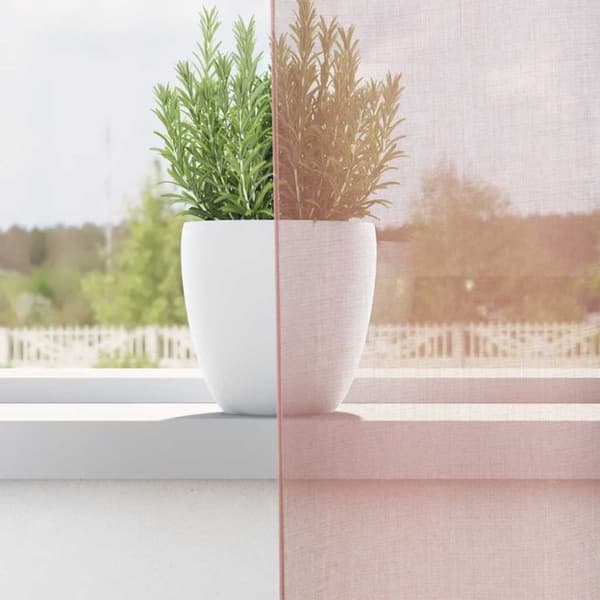vidaXL Voile gardiner med genomföringar 2 st rosa 140x260 cm