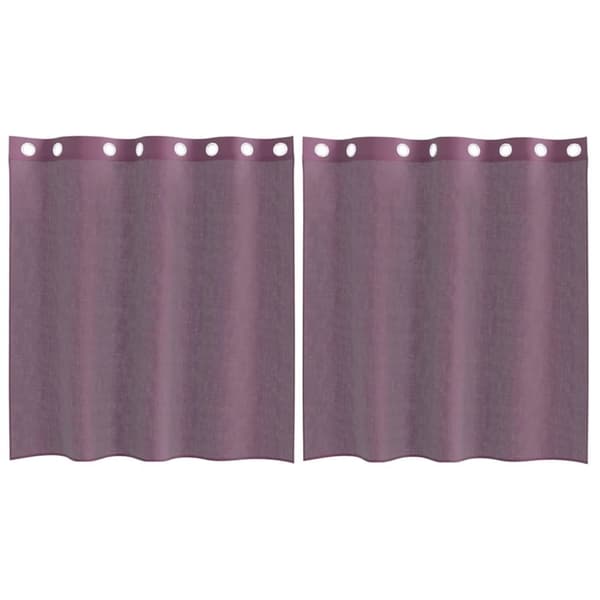 vidaXL Voile gardiner med genomföringar 2 st lila 140x140 cm