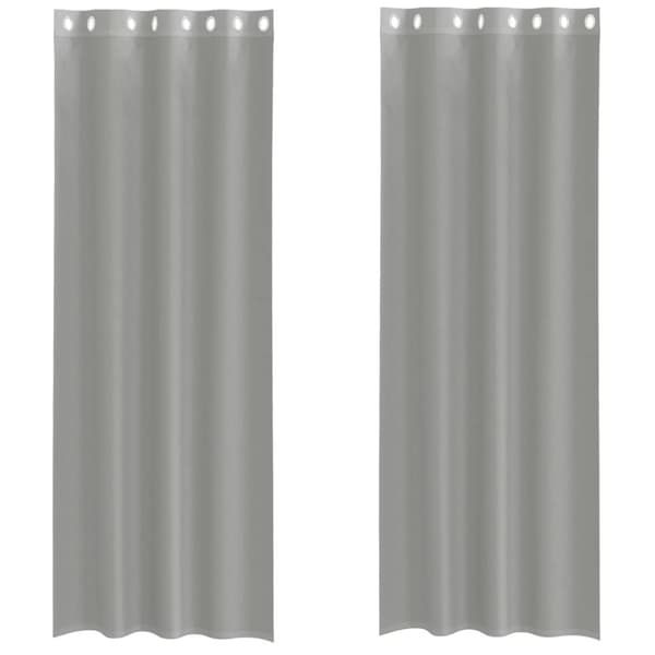 vidaXL Voile gardiner med genomföringar 2 st ljusgrå 140x300 cm