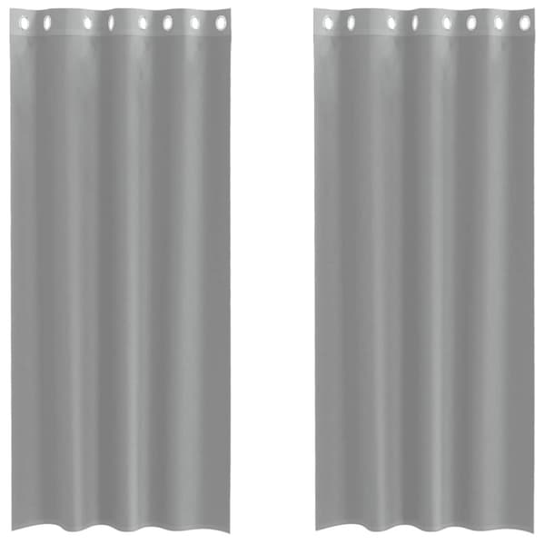 vidaXL Voilegardiner med grommets 2 stk lysegrå 140x225 cm