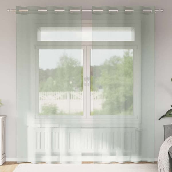 vidaXL Voilegardiner med grommets 2 stk lysegrå 140x225 cm
