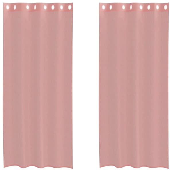 vidaXL Voileeverhot läpiviennillä 2 kpl pinkki 140x245 cm