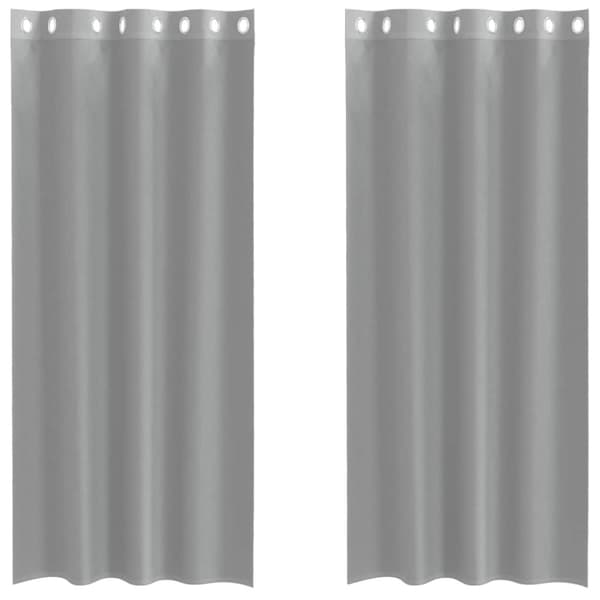 vidaXL voile-gardiner med øskner 2 stk. 140x245 cm lysegrå