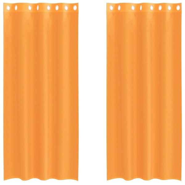 vidaXL voile-gardiner med øskner 2 stk. 140x225 cm orange