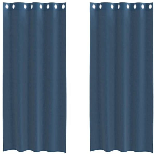 vidaXL Voile gardiner med grommets 2 stk kongeblå