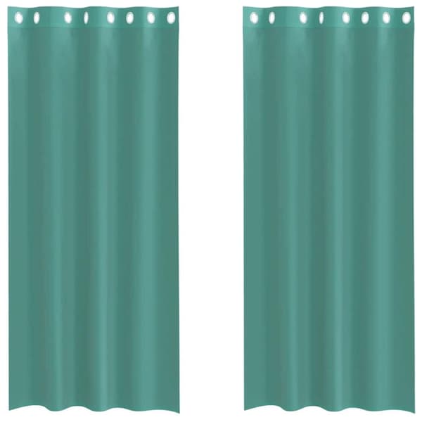 vidaXL voile-gardiner med øskner 2 stk. turkis