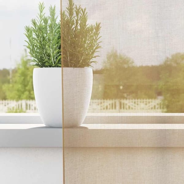 vidaXL Voilegardiner med grommets 2 stk sand