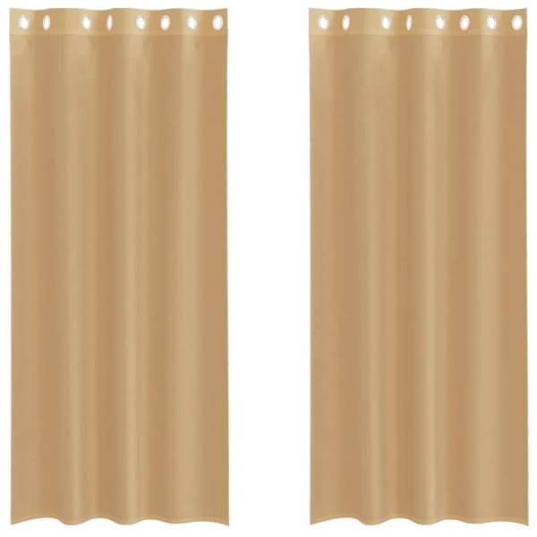 vidaXL Voilegardiner med grommets 2 stk sand