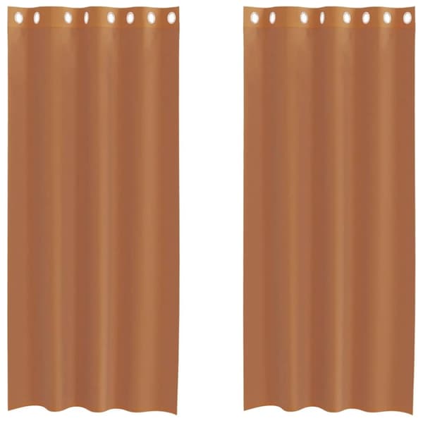 vidaXL Voile gardiner med genomföringar 2 st terrakotta