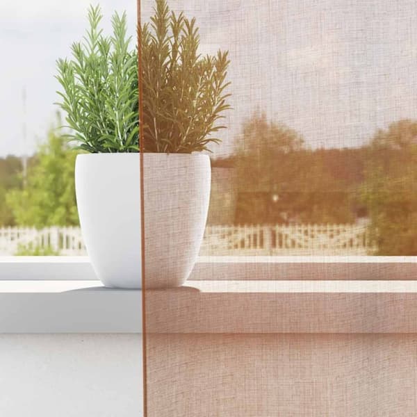 vidaXL Voile gardiner med genomföringar 2 st terrakotta