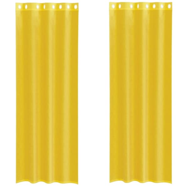 vidaXL Voilegardiner med grommets 2 stk gul