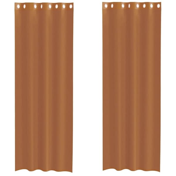 vidaXL Voile gardiner med genomföringar 2 st terrakotta