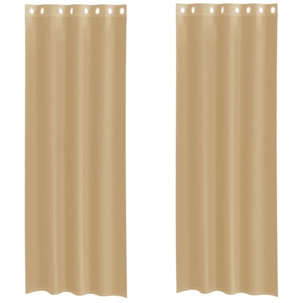 vidaXL Voilegardiner med grommets 2 stk sand