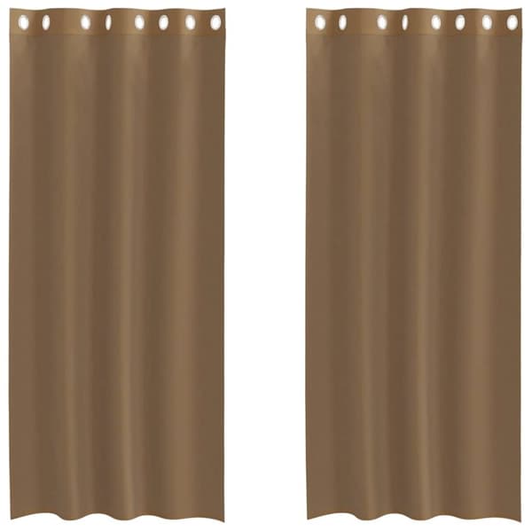 vidaXL Voilegardiner med grommets 2 stk lysebrune