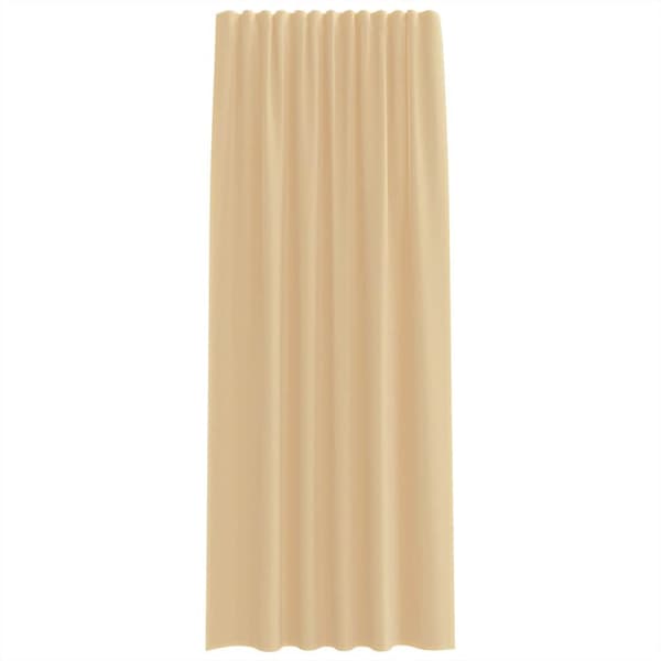 vidaXL voile-gardiner med stanglommer 2 stk sandfarvet