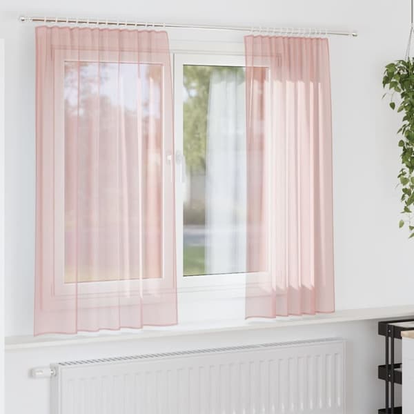 vidaXL Voileeverhot tangotaskuilla 2 kpl pinkki