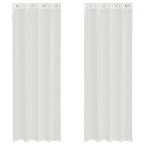 vidaXL voile-gardiner med øskner 2 stk. hvid