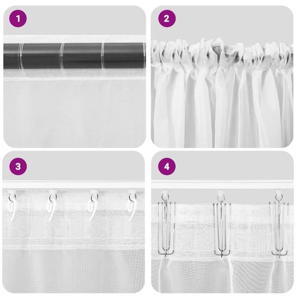 vidaXL Voile gardiner med stanglommer 2 stk sand