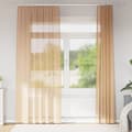 Miniatyrbilde 2 av 10: vidaXL Voile gardiner med stanglommer 2 stk sand
