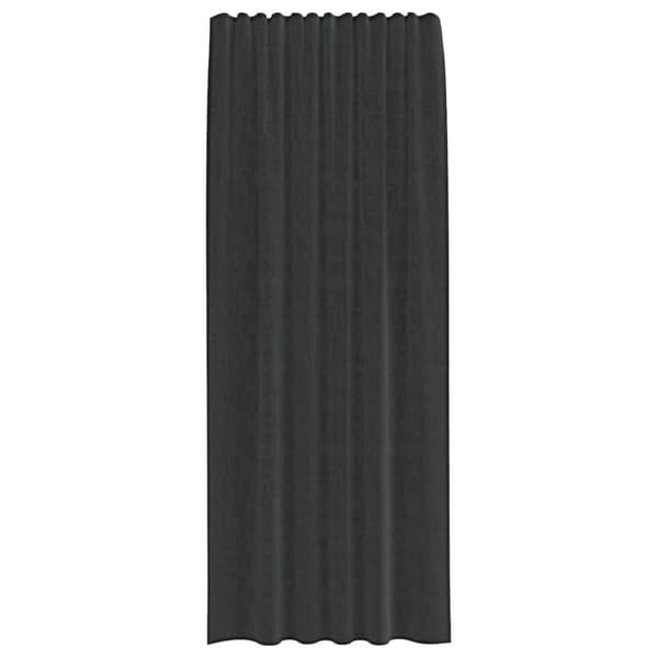 vidaXL Voile gardiner med stanglommer 2 stk svart