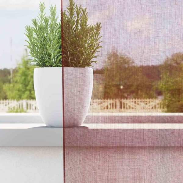 vidaXL Voile gardiner med genomföringar 2 delar vinröd