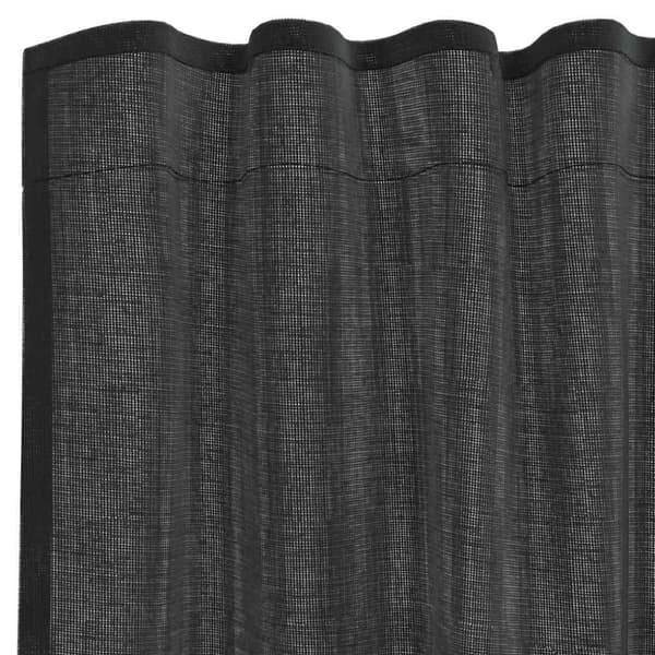 vidaXL Voile gardiner med stanglommer 2 stk svart
