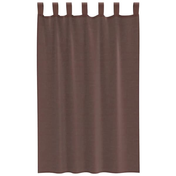 vidaXL Voile gardiner med stanglommer 2 stk brun