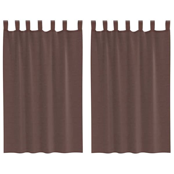 vidaXL Voile gardiner med stanglommer 2 stk brun