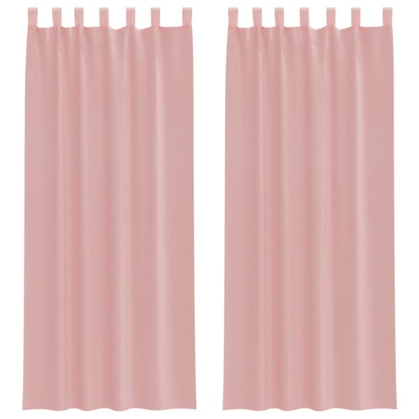 vidaXL Voile gardiner med stanglommer 2 stk rosa