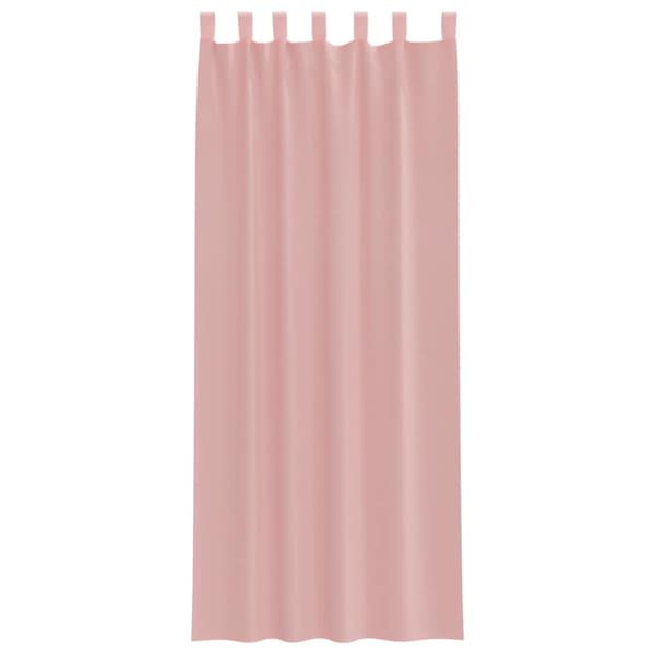 vidaXL Voile gardiner med stanglommer 2 stk rosa