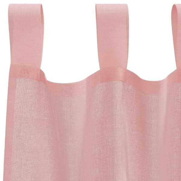 vidaXL Voile gardiner med stanglommer 2 stk rosa