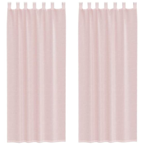 vidaXL Voile gardiner med stanglommer 2 stk lyserosa
