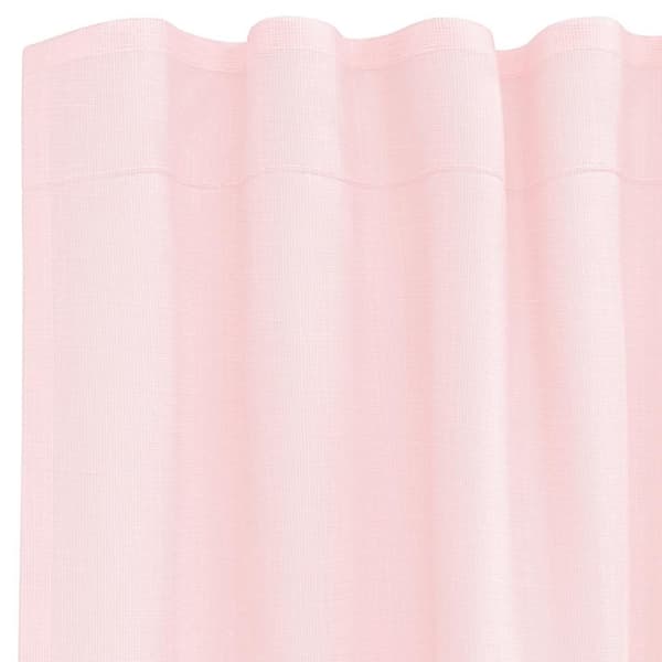 vidaXL Voile gardiner med stanglommer 2 stk lyserosa
