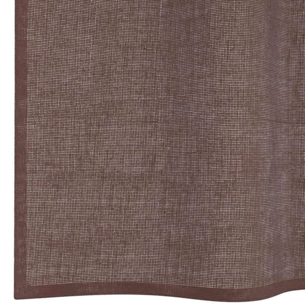vidaXL Voile gardiner med stanglommer 2 stk brun