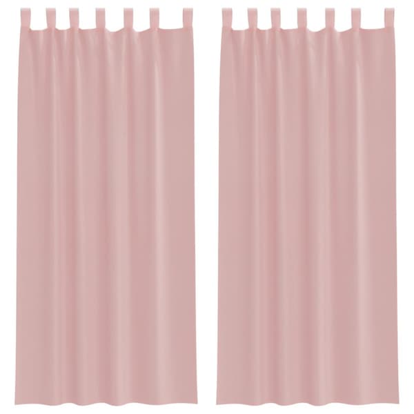 vidaXL Voile gardiner med stanglommer 2 stk rosa