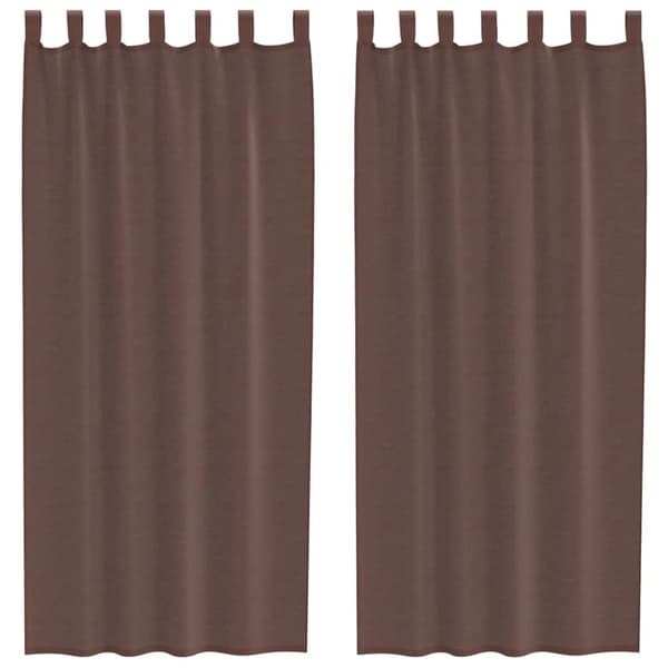 vidaXL Voile gardiner med stanglommer 2 stk brun