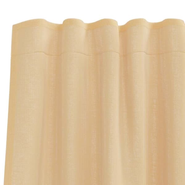 vidaXL Voile gardiner med stanglommer 2 stk sand