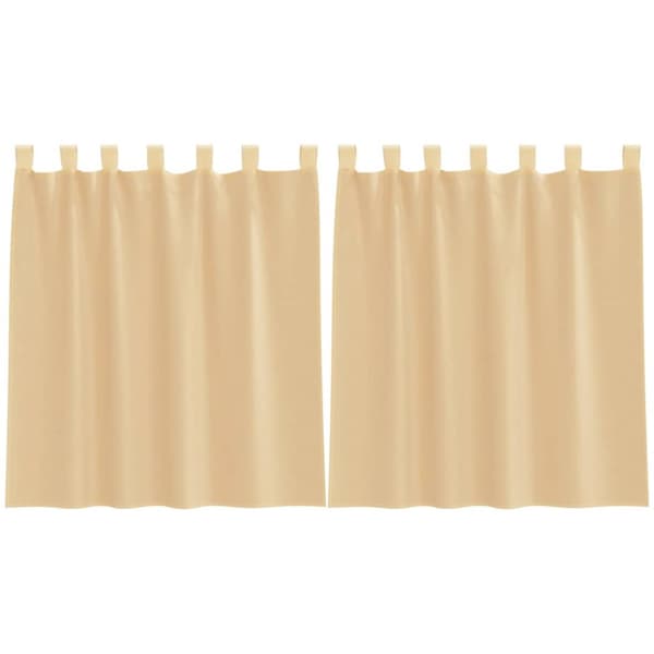 vidaXL Voile gardiner med stanglommer 2 stk sand