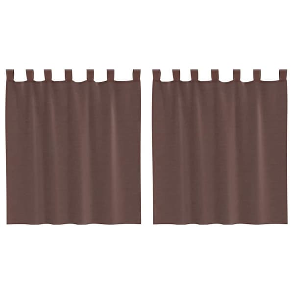 vidaXL Voile gardiner med stanglommer 2 stk brun
