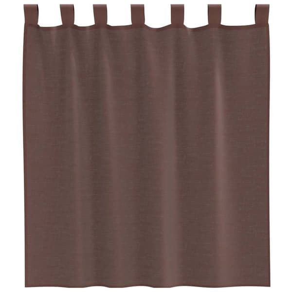 vidaXL Voile gardiner med stanglommer 2 stk brun