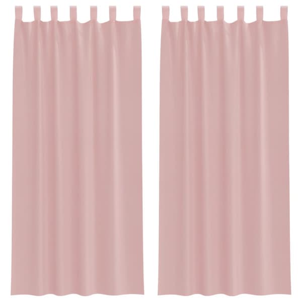 vidaXL Voile gardiner med stångfickor 2 st rosa