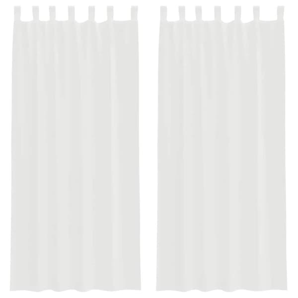 vidaXL Voile gardiner med stångfickor 2 st vit