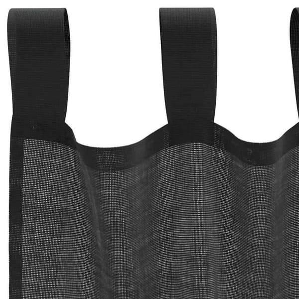 vidaXL Voile gardiner med fliktopp 2 st svart